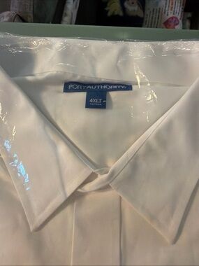 Port Authority White Men's Dress Shirt - Point Collar